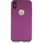 HappyCase iPhone Xs Kılıf Yumuşak Silikon Kılıf - Mürdüm
