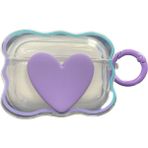 HappyCase Kulaklık Pro ve Pro 2.nesil Uyumlu Kılıf Kalpli Lovely Kulaklık Koruyucu Kılıf- Pro ve Pro2 - Lila