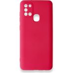 HappyCase Samsung Galaxy A21S Kılıf Yumuşak Silikon Kılıf - Pembe