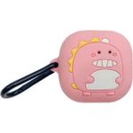 HappyCase Samsung Galaxy Buds 2- Buds Pro- Buds Live- Buds Pro Uyumlu Mini Dinazor Figürlü Silikon Kılıf - Pembe