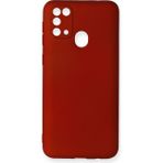 HappyCase Samsung Galaxy M31 Kılıf Yumuşak Silikon Kılıf - Bordo