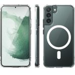 HappyCase Samsung Galaxy S22 Plus Kılıf Magneticsafe Şeffaf Silikon - Şeffaf