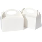 Happyhiram Parti Favor Kutuları Beyaz 12 Adet, Kulplu Küçük İkram Kutuları 15 cm Üçgen Şeker Kutuları Çocuklar için Kağıt Hediye Torbaları Doğum Günü Bebek Duş Gelin Duşu ve Düğün, 1 Adet (12'li Paket
