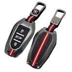 Happyit Çinko Alaşımlı Araba Anahtarı Kapağı Anahtarlık Kılıfları Peugeot 2008 3008 4008 5008 308 408 508 Citroen C1 C2 C4 C6 C3-XR Picasso Grand DS3 DS5 ile Uyumlu, Mat+kare Toka