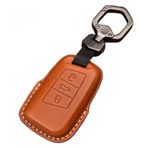 Happyit Deri araba anahtar kılıfı, Shell anahtarlık, Volkswagen VW Passat B8 Arteon CC New Magotan B5 Jetta Skoda A7 Variant için, 3 tuşlu (kahverengi)