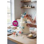 Happyland Mavi Renk Pasta Süsü 22'li Pasta Topları,Kelebek,Çiçek ve Tüy Happy Birthday Seti