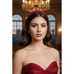 Happyline Kırmızı Boncuklu Kına Saç Aksesuarı Kına Aksesuarı After Party Doğum Günü Nişan Gelin Boncuklu Taç