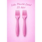 HAPPYLOOPPARTY 25 Li Lüx Pembe Renkli Plastik Çatal Parti Doğum günü Organizasyon Parti malzemesi