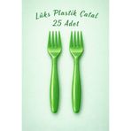 HAPPYLOOPPARTY 25 Li Lüx Yeşil Renkli Plastik Çatal Parti Doğum günü Organizasyon Parti malzemesi