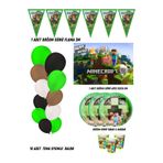 HAPPYLOOPPARTY MiNecRaFt 8 Kişilik Doğum Günü Parti Malzemeleri Süsleri Partymix