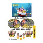 HAPPYLOOPPARTY Sünger Bob Patrick Temalı Doğum Günü Tabak , Bardak , Afiş Seti
