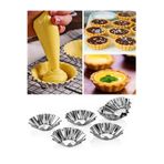 happymeryone 6 Adet Paslanmaz Metal Yapışmaz Cupcake, Muffin, Tartolet Kurabiye Kek Kalıbı