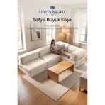 Happynight Comfort Sofya Büyük Köşe | Aktivite Koltuğu | Oyun Koltuğu | Sünger Koltuk | Sinema Koltuğu. 270X180 cm - Krem