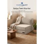 Happynight Comfort Sofya Tekli Koltuk Düz Kol| Oyun Koltuğu | Sünger Koltuk | Sinema Koltuğu. 90X90 cm | Fitilli Kadife - Krem