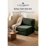 Happynight Comfort Sofya Tekli Koltuk Düz Kol| Oyun Koltuğu | Sünger Koltuk | Sinema Koltuğu. 90X90 cm | Fitilli Kadife - Yeşil