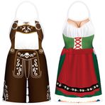 Happynow Oktoberfest Önlük Çiftler Pişirme Önlükleri Alman Parti Dekorasyon Malzemeleri, Yeşil, 27" x 26.3"