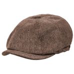 HAPPYPOP Siperli şapka, erkek, siyah, Driving Cabbie av şapkası, Newsboy kepi, 21# Kahve, M