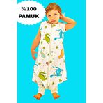 Happystore Yazlık Müslin Uyku Tulumu %100 Pamuk Müslin Dinozor Çocuk Bebek Uyku Tulumu