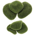 Happyyami 6 Simüle Edilmiş Kaba Taş Mikro Yosun Taşı Simülasyon Yosun Taşı Yapay Yosun Kaya Yosun Taş Sahne Dekoratif Sahte Taşlar Yeşil Yosun Taşları Yapay Taş Süs Dark Green Plastik
