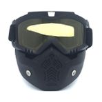 Happyyami kayak gözlüğü bicycle bisikletler çıkarılabilir maske motosiklet yüz maskesi motosiklet lensi gözlüğü motor camları nostaljik sürme ayna gözlük Motokros