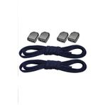 hapshoe Akıllı Kilitli Ayarlanabilir 1 Çift Koyu Lacivert 6 MM Lastik Pratik Bağcık