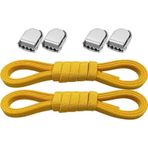 Hapshoe Akıllı Kilitli Ayarlanabilir Sarı 6 MM Lastik Pratik Bağcık 1 Çift