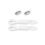 hapshoe Ayarlanabilir 1 Çift Beyaz Vidalı Kapsül Uçlu 6 MM Lastik Pratik Bağcık
