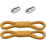 hapshoe Ayarlanabilir 1 Çift Hardal Sarı Vidalı Kapsül Uçlu 6 MM Lastik Pratik Bağcık