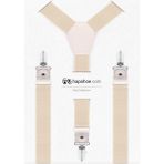 Hapshoe Ayarlanabilir Klipsli Krem Çocuk Kemer Pantolon Askısı - 80 cm - Krem Rengi