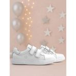 Hapshoe Hakiki Deri Beyaz Cırt Cırtlı Kız Çocuk Sneakers Ayakkabı