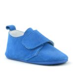 hapshoe kids Booba Hakiki Deri Mavi Cırtlı Bebek Patik