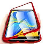 HaptiCase-Vivo IQ00 Manyetik Adsorpsiyon Teknik Kapak için Kılıf, Ultra İnce Metal Alüminyum Bumber Temperli Cam Arka Kapak 360 Tam Vücut Darbeye Dayanıklı Koruma Kılıfı IQ00 - Kırmızı