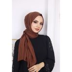 HAR-UM Ticaret Tesettür Kadın Bambu Kraş Şal Acı Kahve