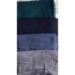 HAR-UM Ticaret Tessetür Kadın Bambu Kraş Şal Modeli-4'lü Set Lacivert /gri/indigo/zümrüt