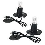 haraqi Himalaya Tuz Lambası Kabloları (1,8 m) Dimmer Anahtarlı, Taban Montajlı Orijinal Yedek Kablolar (3,34 inç) ve 25 Watt E12 Ampuller Tuz Kaya Lamba Kablosu için 2 Set