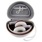 Hard kulaklık kılıfı, Beats Solo 4/Studio Pro/Solo 3/Studio 3/Solo 2/Over Ear kulaklık için taşıma kablosu çantası ile birlikte saklama çantası ile seyahat için (sadece kutu) (beyaz)