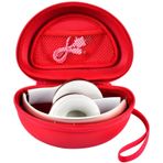 Hard kulaklık kılıfı, Beats Solo 4/Studio Pro/Solo 3/Studio 3/Solo 2/Over Ear kulaklık için taşıma kablosu çantası ile birlikte saklama çantası ile seyahat için (sadece kutu) (kırmızı)