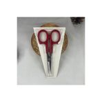 Hard Steel Nakış Dikiş Elişi Makası Kırmızı Saplı Çelik Uç - 12.5 Cm Boy