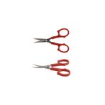 Hard Steel Plastik Saplı Kıvrık ve Düz Uçlu 2'li Nakış Makas Seti, Kırmızı, 13 cm
