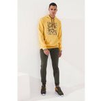 Hardal Erkek Kamuflaj Desen Baskılı Standart Kalıp Kapüşonlu Sweatshirt-87884