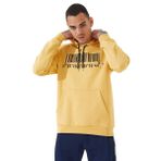 Hardal Nakışlı Kanguru Cep Standart Kalıp Kapüşonlu Erkek Sweatshirt - 87839 XL Hardal