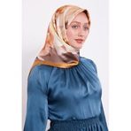 Hardal Soft Çiçek Desen Sura İpek Eşarp