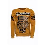 Hardal Taşlı Baskılı Bsiklet Yaka Sweatshirt