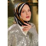 Hardal Yarım Daire Twill İpek Eşarp