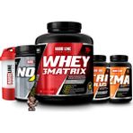 Hardline Nutrition Hardline Whey 3 Matrix 2300 gr + Nox 2 + Tribulus + Zma Kombinasyonu - Çilek
