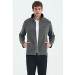 Hardy Koyu Gri Standart Kalıp Polar Erkek Sweatshirt - 88299