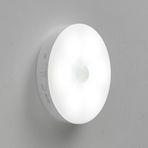 Hareket sensörlü dolap lambası, gece lambası duvar lambası, USB şarj edilebilir LED ışık akıllı sensör lambası, dolap, koridor vb. için pille çalışan lamba (beyaz ışık 1 parça)