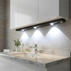 Hareket Sensörlü Ledli Gece Lambası, Parlaklık Ayarı Yapılabilir, 3000K-6000K, 3 Mod, Kablosuz, Merdiven Aydınlatması, USB Şarj Edilebilir Işık, LED Manyetik Lamba, Cata (Akasya - Siyah 40 Cm)