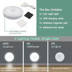 Hareket Sensörü Gece Lambası Usb Şarj Edilebilir, Soğuk Beyaz Kısılabilir, 10 Led, Manyetik Gece Lambası, Dolap Merdivenleri Koridor Banyo Için Hareket Sensörü Işığı, 3 Adet