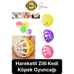 Hareketli 3.5 cm Çıngıraklı Kedi Köpek Evcil Hayvan Oyun Topu Plastik Zil Oyuncağı Eğitici